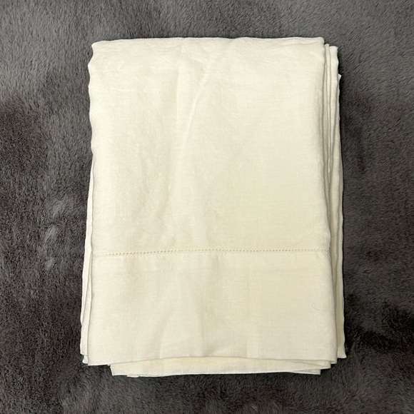 Pottery Barn Other - Pottery Barn King Size 100% Belgian linen flat sheet ivory